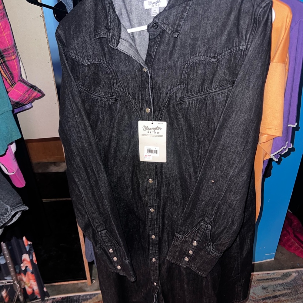 Wrangler Retro Charcoal Denim Shirt